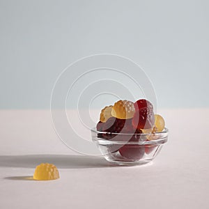 chewable supplements, nutritional gummies, edible health concept photo