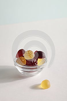 chewable supplements, nutritional gummies, edible health concept photo