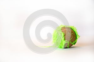 Chewed tennis ball