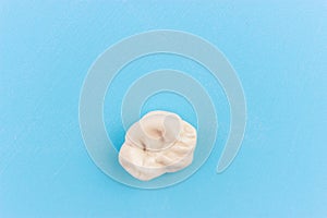 chewing gum on blue background
