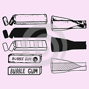 chewing gum bubble gum silhouette