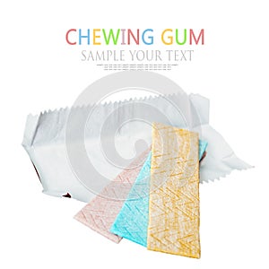 Chewing gum different flavors isolated