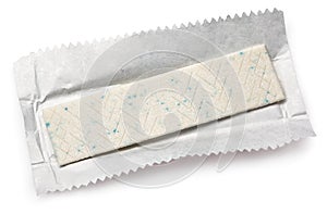 Chewing gum plate on wrapping paper