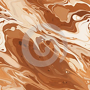 Chewy Marble: A Beautiful Coffee Color Cartoon Abstraction With Brown And White Swirls