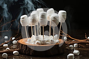 Chewy Stick delicious puffy marshmallows. Generate Ai