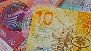 CHF 10 close up, swiss francs, Switzerland