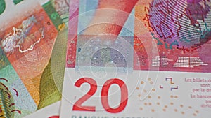 CHF 20 close up, swiss francs, Switzerland