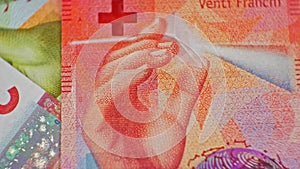 CHF 20 close up, swiss francs, Switzerland