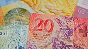 CHF 20 close up, swiss francs, Switzerland