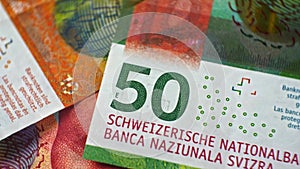 CHF 50 close up, swiss francs, Switzerland