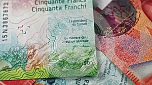 CHF 50 close up, swiss francs, Switzerland