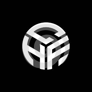 CHF letter logo design on black background. CHF creative initials letter logo concept. CHF letter design