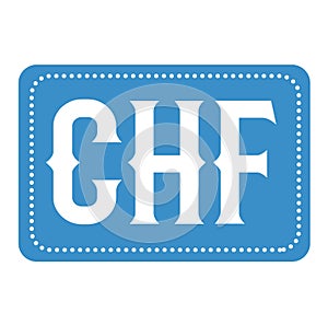 CHF sign on white background