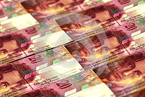 CHF. Swiss francs banknotes background. Money of Switzerland