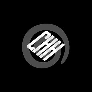 CHH letter logo design on black background