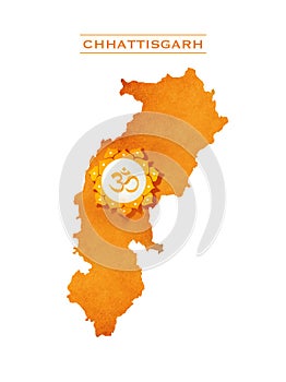 CHHATTISGARH STATE MAP OM SYMBOL HINDU