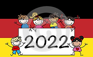New year 2022 Germany mixed ethnic kids