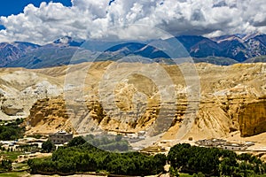 Chhoser Jhong aka Sky Cave a man made cave area in desert of Upper Mustang in Nepal