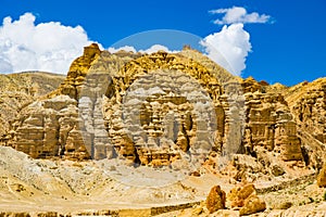 Chhoser Jhong aka Sky Cave a man made cave area in desert of Upper Mustang in Nepal