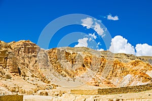 Chhoser Jhong aka Sky Cave a man made cave area in desert of Upper Mustang in Nepal