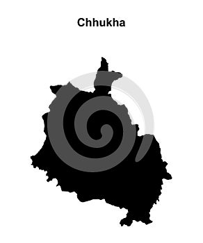 Chhukha outline map