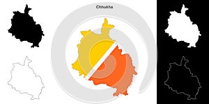 Chhukha outline map