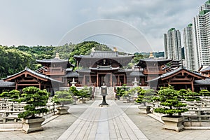 Chi Lin Nunnery courtyard Kowloon Hong Kong