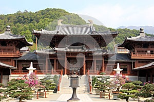 Chi Lin Nunnery, a large Buddhist temple complex built without a photo