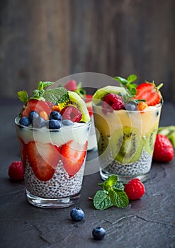 Chia and berry smoothies