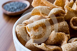 Chia Chips or Crackers in a bowl.