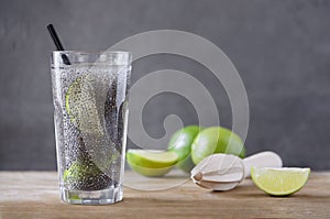 Chia fresca with lime juice photo