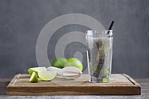 Chia fresca with lime juice photo