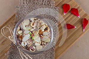 Chia Pudding with nuts and crunch muesli