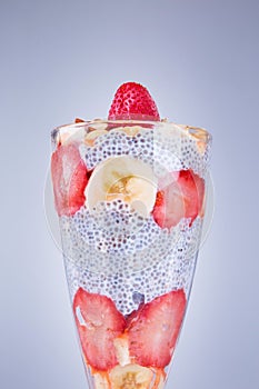 Chia Pudding with Strawberry and banana