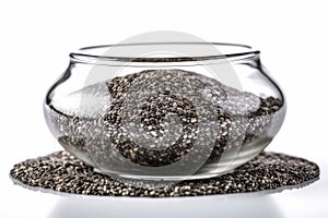 Chia seed isolated on white background. Generative AI