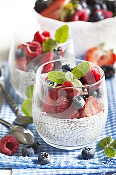 Chia seed pudding with berries