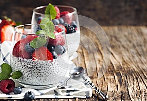 Chia seed pudding with berries