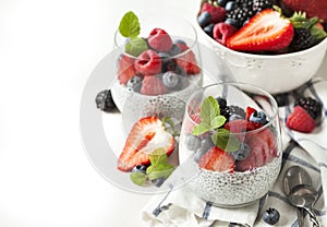 Chia seed pudding with berries