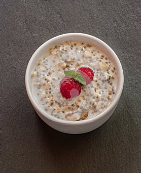 Chia seed pudding with berries