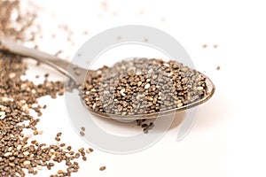 Chia seed on white photo