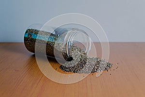 Chia seeds in jar photo