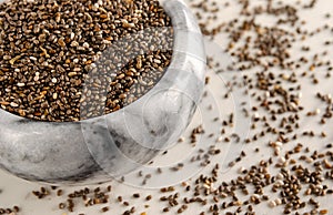 Chia Seeds In Marble Bowl