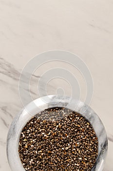 Chia Seeds In Marble Bowl