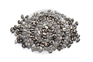 Chia seeds Salvia hispanica on white background photo