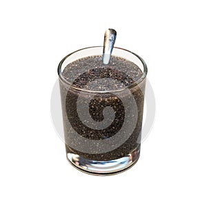 Chia seeds soaked in coconut water