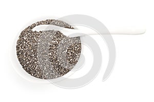 Chia seeds on a white background clipping path