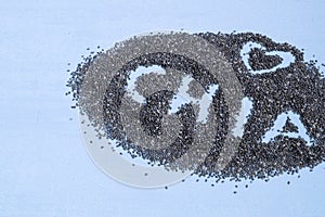 Chia word made from the Chia seeds