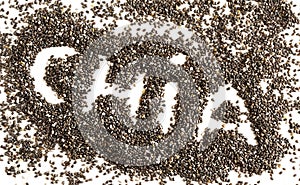 Chia word made from chia seeds