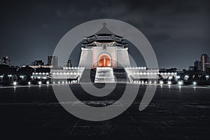 Chiang Kai-Shek Memorial Hall at night. Taipei, Taiwan