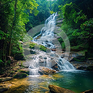 Chiang Mai allure Huai Sai Lueang waterfall in a tropical paradise